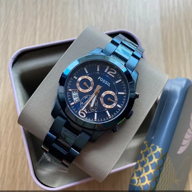 Fossil Perfect Boyfriend Blue MOP Dial Ladies Watch- ES4093